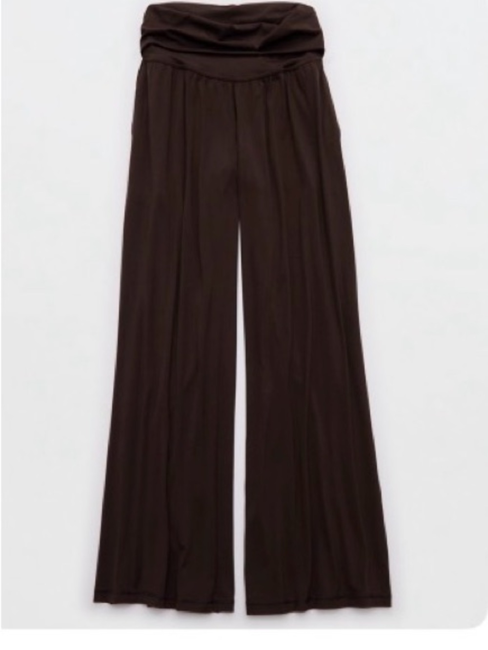 Aerie Offline Foldover Super Wide-Leg Pants - Brown
